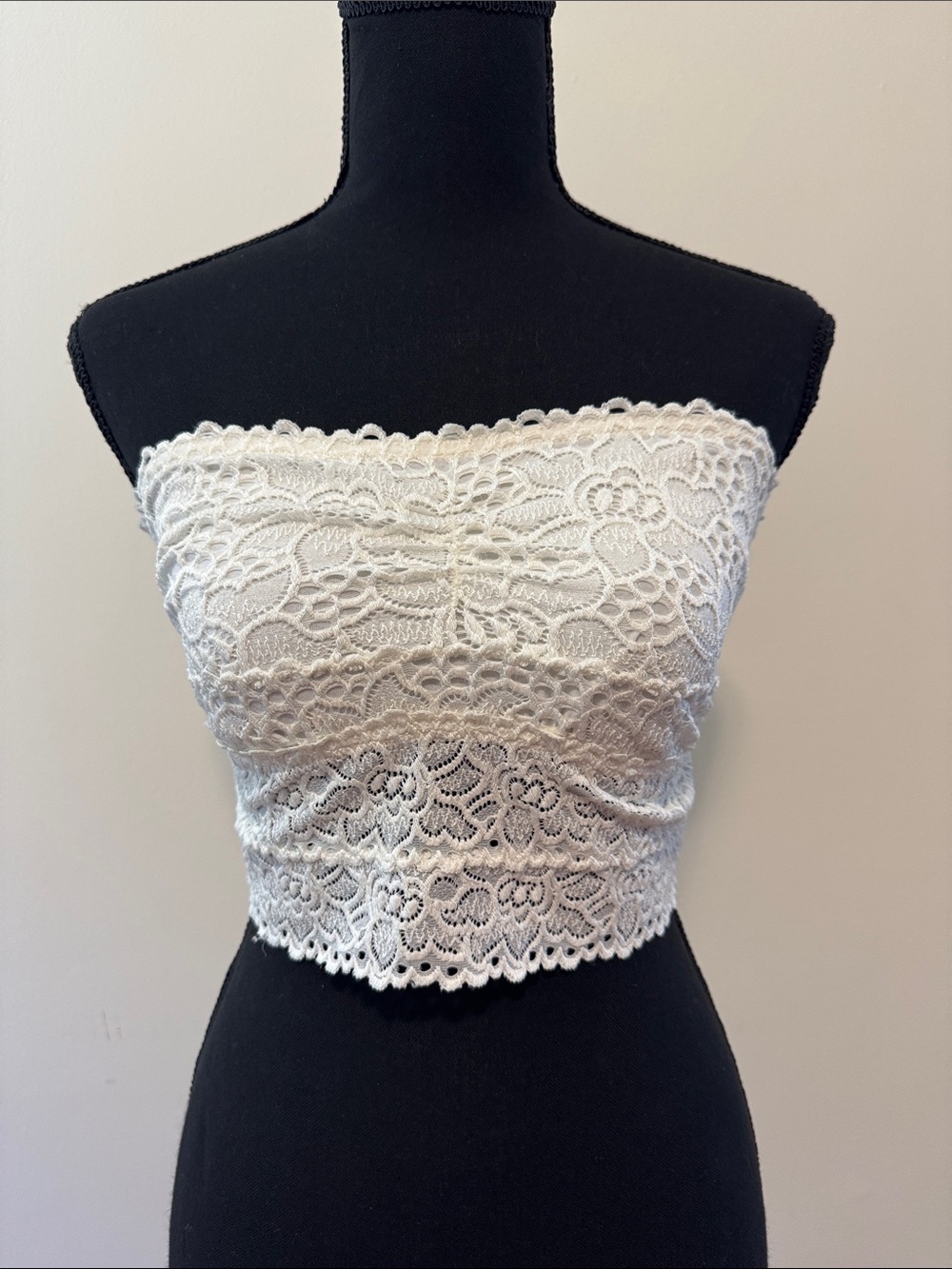 aerie Cream Lace Bandeau Bralette